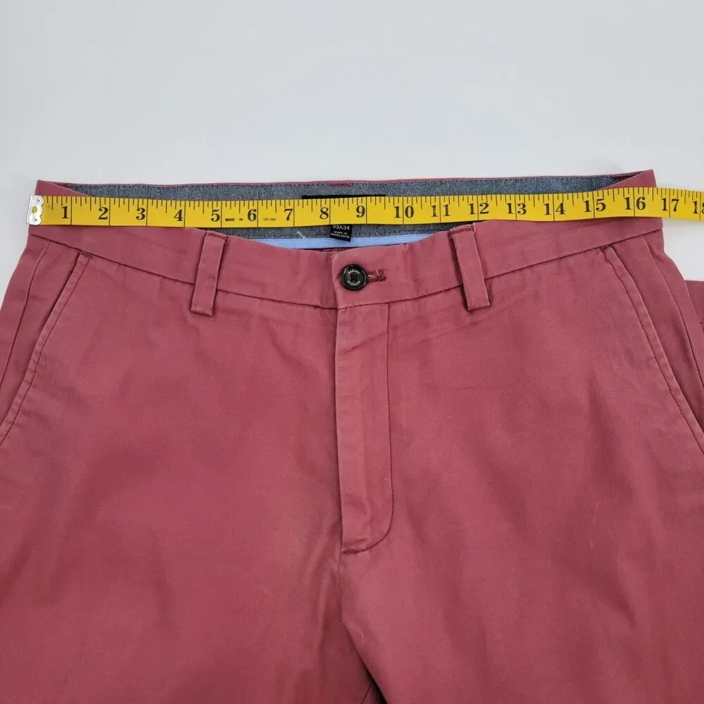 Banana Republic Emerson Chino Men's Pants 33x34 Red Straight Leg Casual Cotton